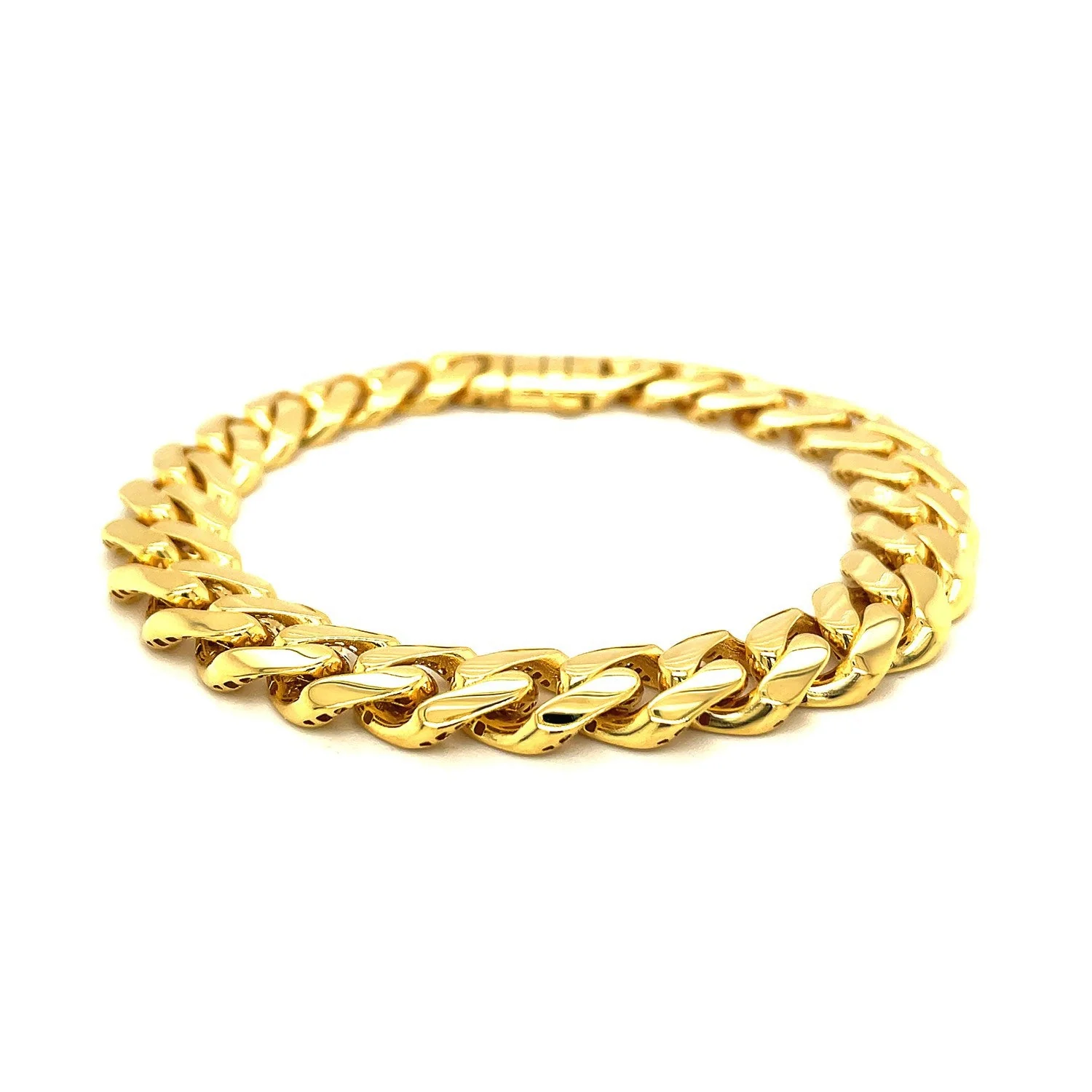14k Yellow Gold Polished Curb Chain Bracelet - Image 2