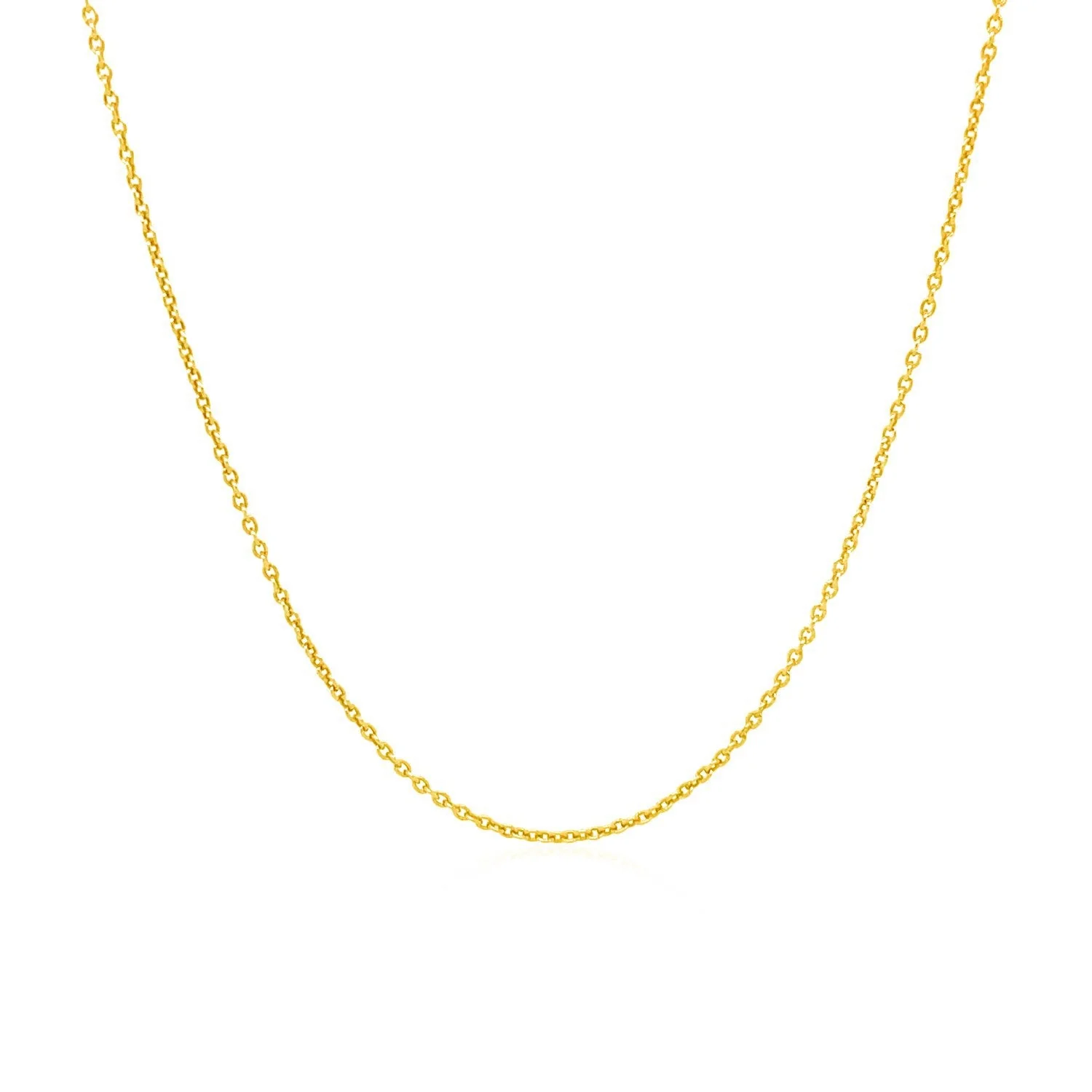 14k Yellow Gold Round Cable Link Chain 1.1mm - Image 2