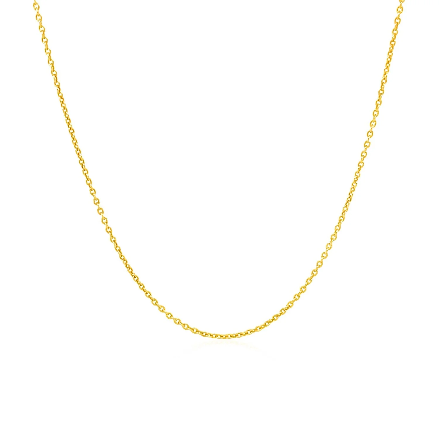 14k Yellow Gold Round Cable Link Chain 1.1mm - Image 7