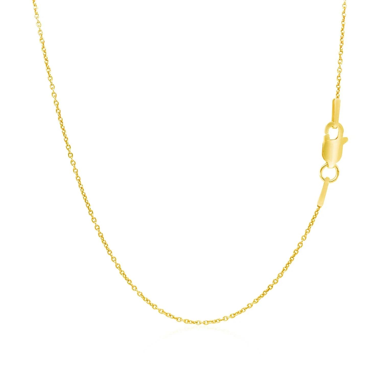 14k Yellow Gold Round Cable Link Chain 1.1mm - Image 8
