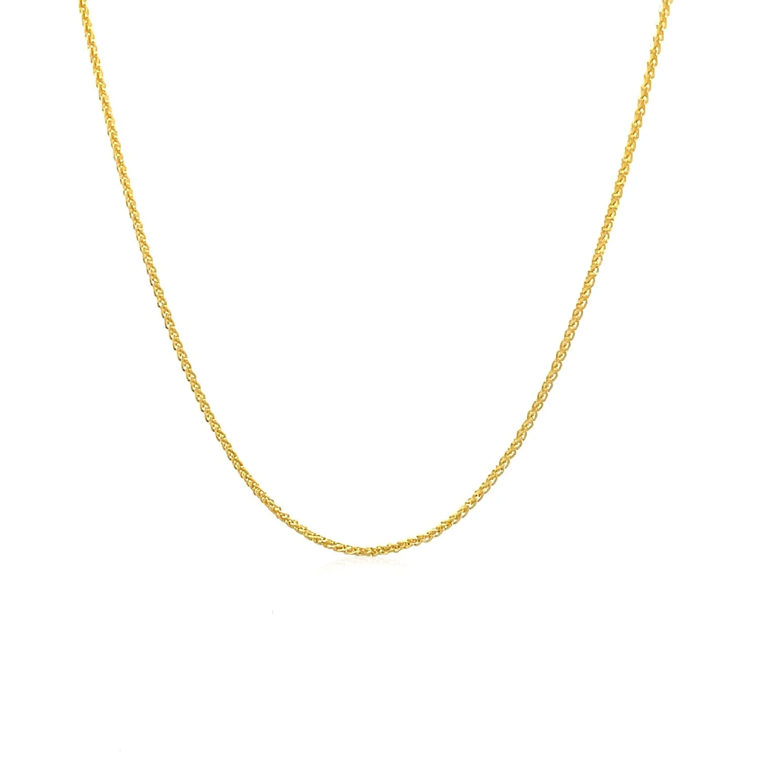 14k Yellow Gold Round Wheat Chain 1.0mm - Image 8
