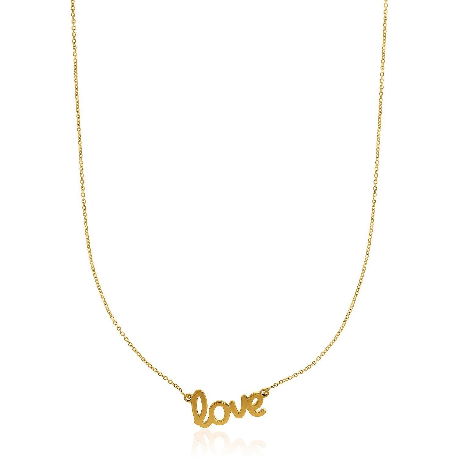 14k Yellow Gold Script LOVE Necklace - Image 6