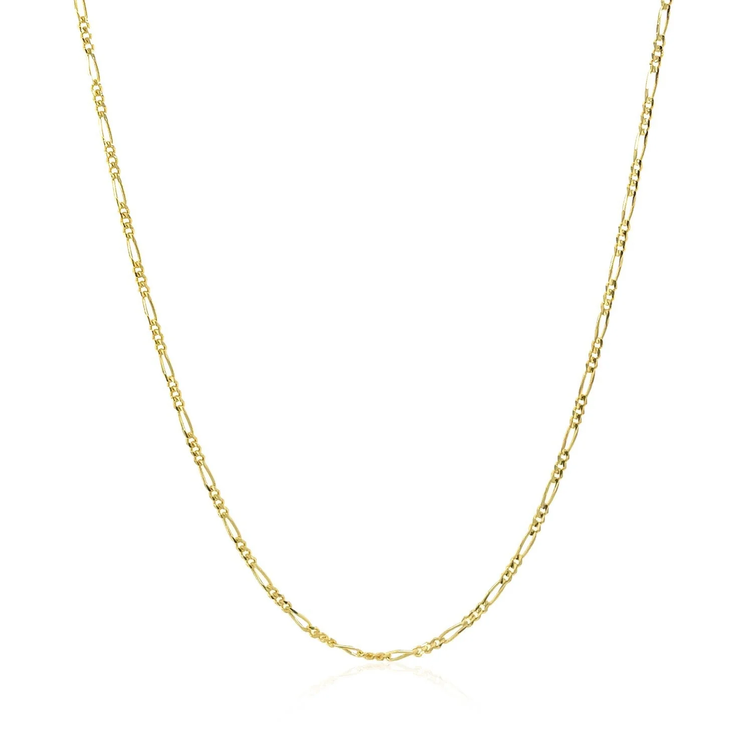 14k Yellow Gold Solid Figaro Chain 1.3mm - Image 2