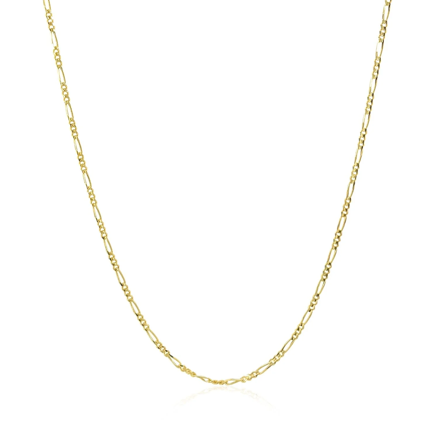 14k Yellow Gold Solid Figaro Chain 1.3mm - Image 6