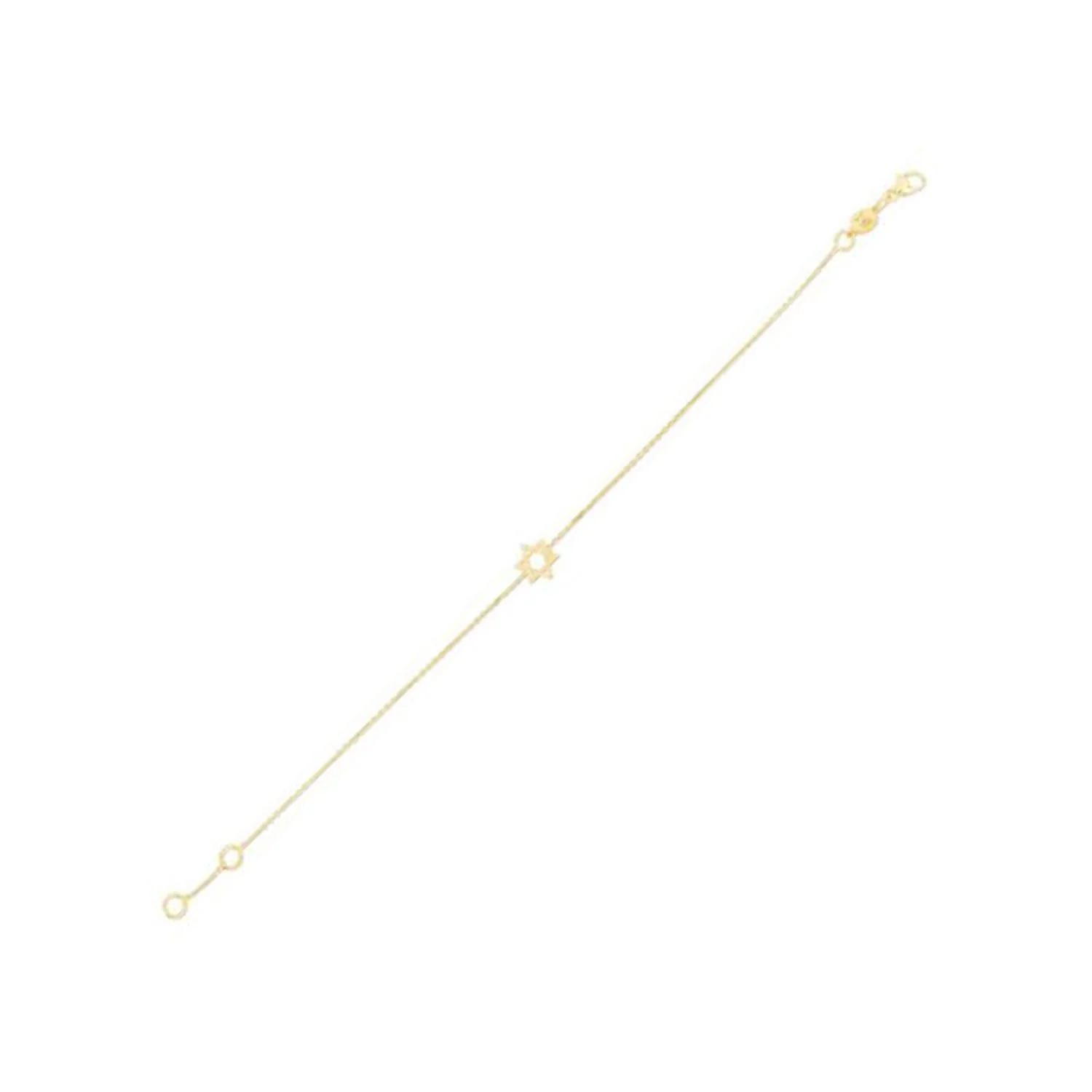 14k Yellow Gold Star of David Bracelet - Image 3