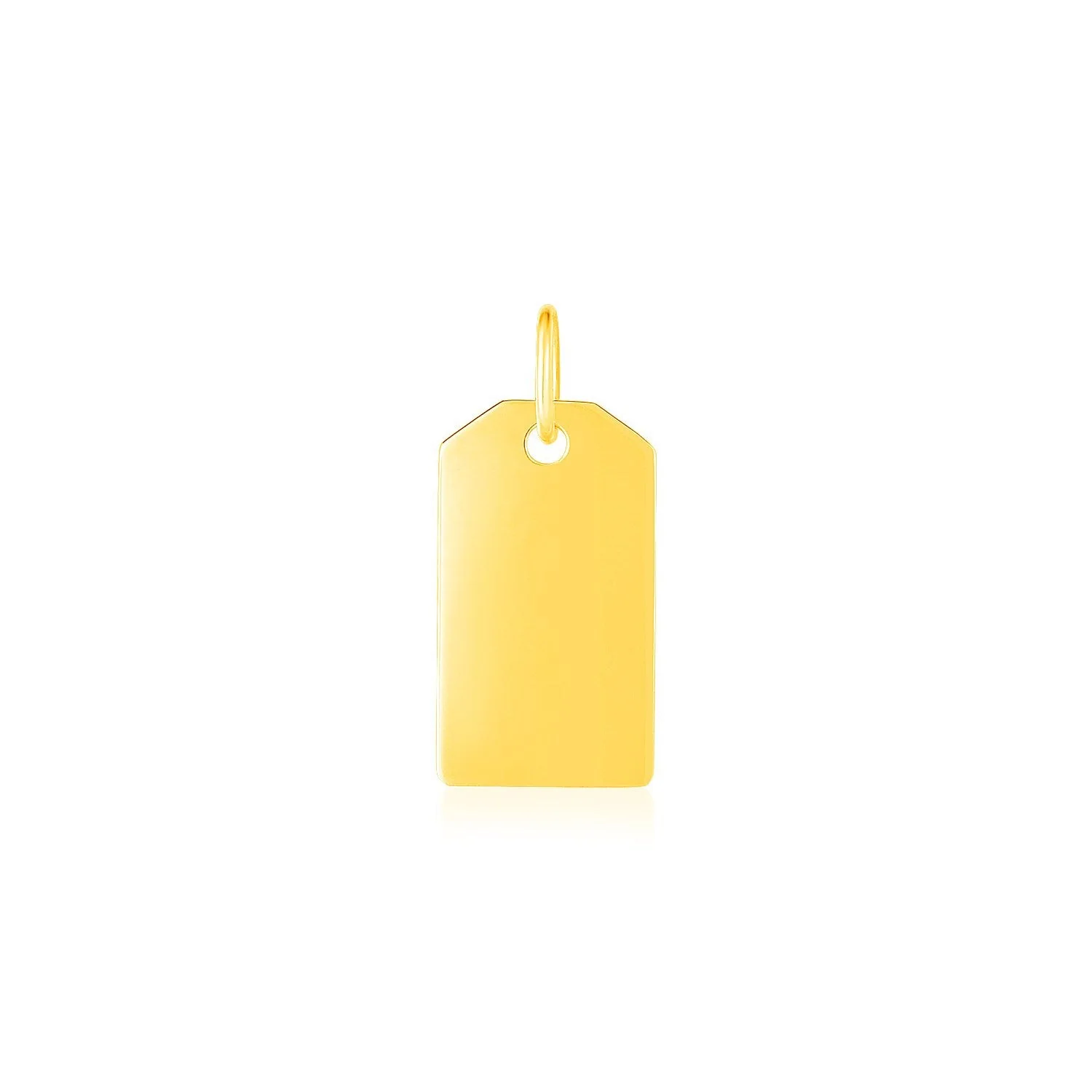 14K Yellow Gold Tag Pendant - Image 2