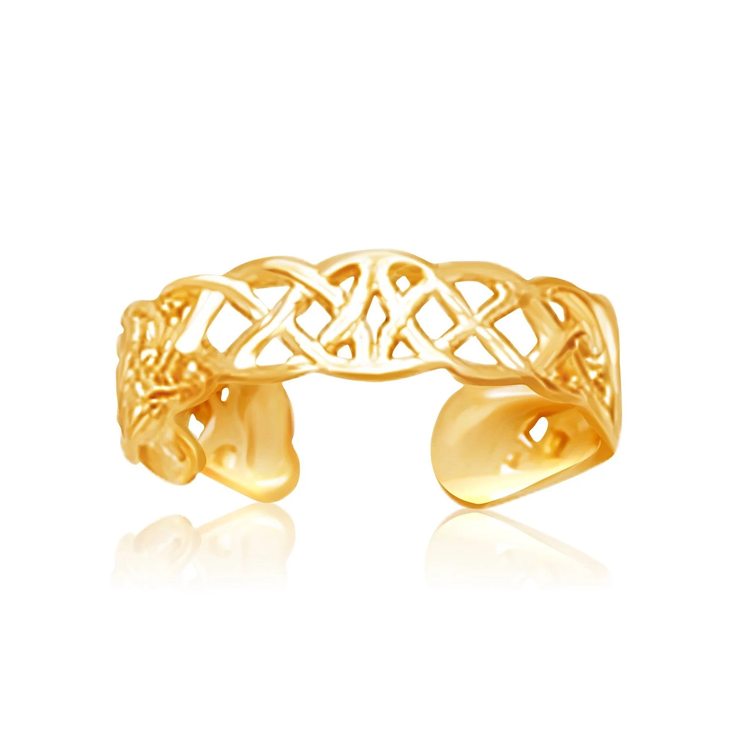 14k Yellow Gold Toe Ring in a Celtic Knot Style - Image 2
