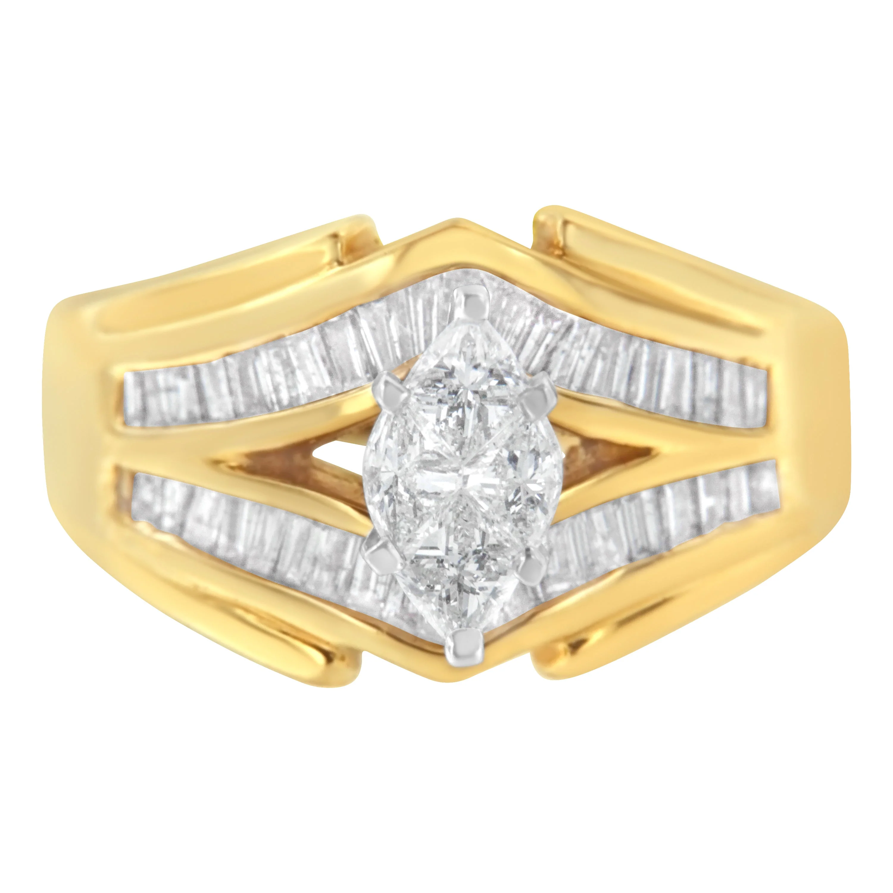 14KT Two-Toned Gold Diamond Cocktail Ring (1 cttw, H-I Color, SI1-SI2 Clarity) - Image 5