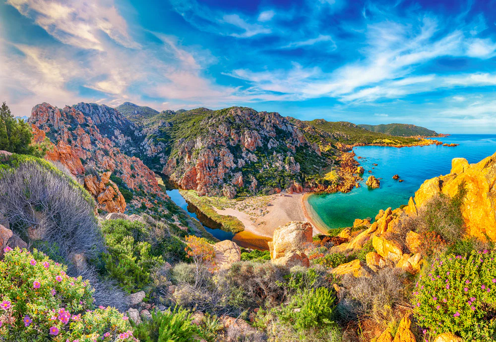 1500 Piece Jigsaw Puzzle, Costa Paradiso, Sardinia, Mediterranean, Italy, rock formations and pristine sand, Adult Puzzle, Castorland C-152254-2 - Image 2