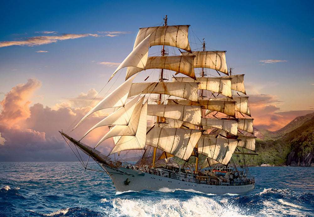 1500 Piece Jigsaw Puzzle, Sailing at Sunset, Sailing Ship Puzzle, Ocean Puzzle, Adult Puzzles, Castorland C-151431-2 - Image 2