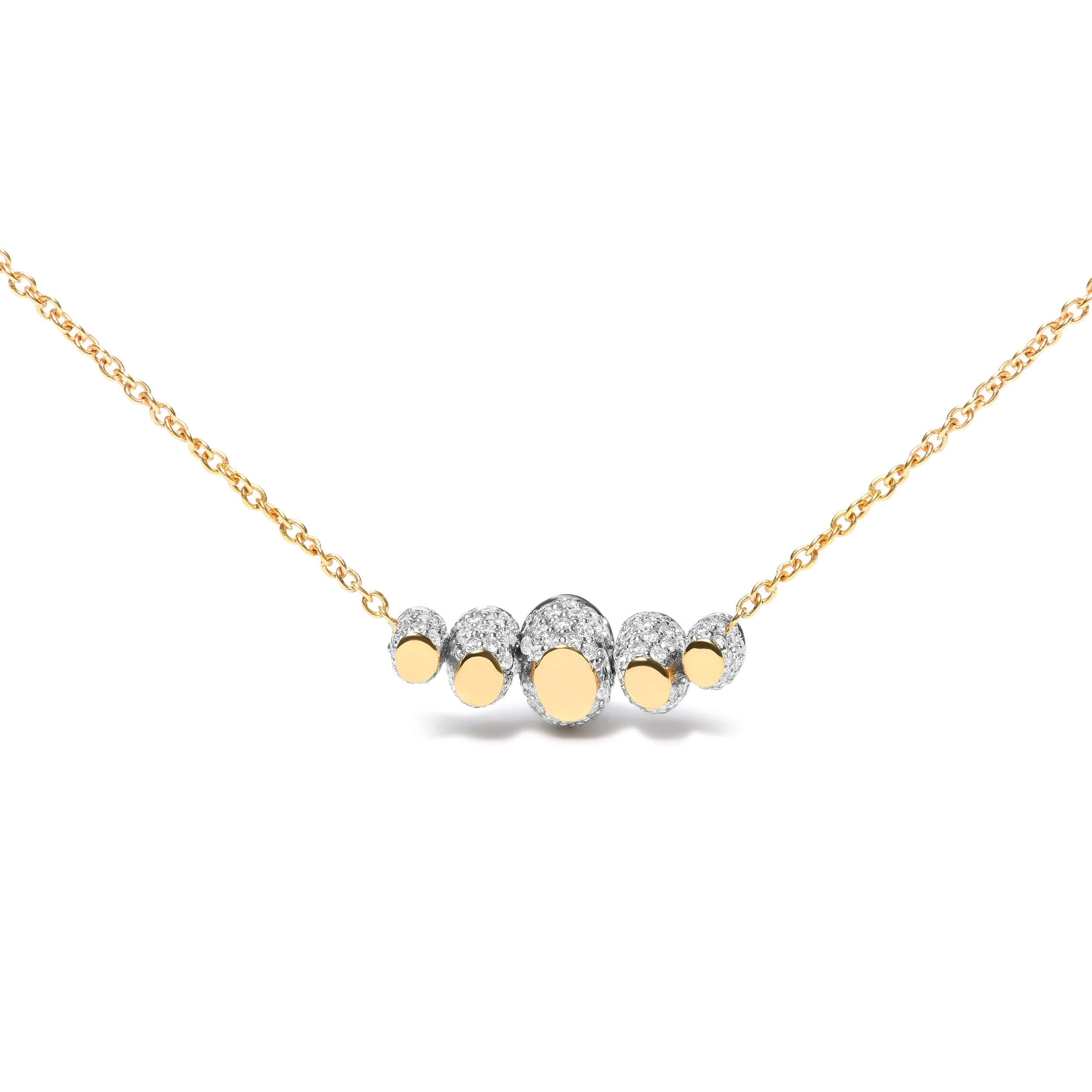 18K Rose Gold 3/4 Cttw Pave Diamonds and Graduated Red Ruby Gemstone Curved Bar Choker Necklace (G-H Color, SI1-SI2 Clarity) - Adjustable up to 14" - 16.5" - Image 3
