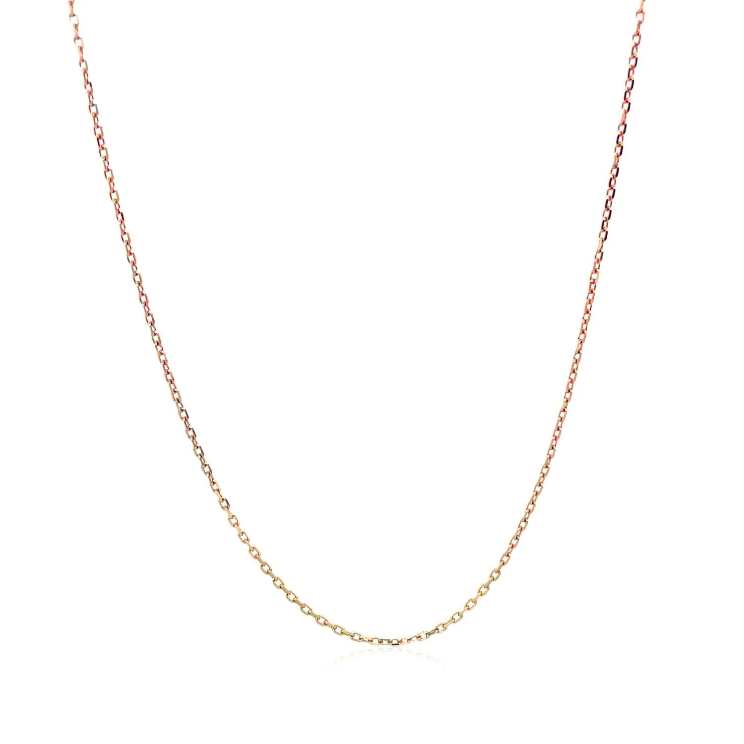 18k Rose Gold Diamond Cut Cable Link Chain (0.75 mm) - Image 8