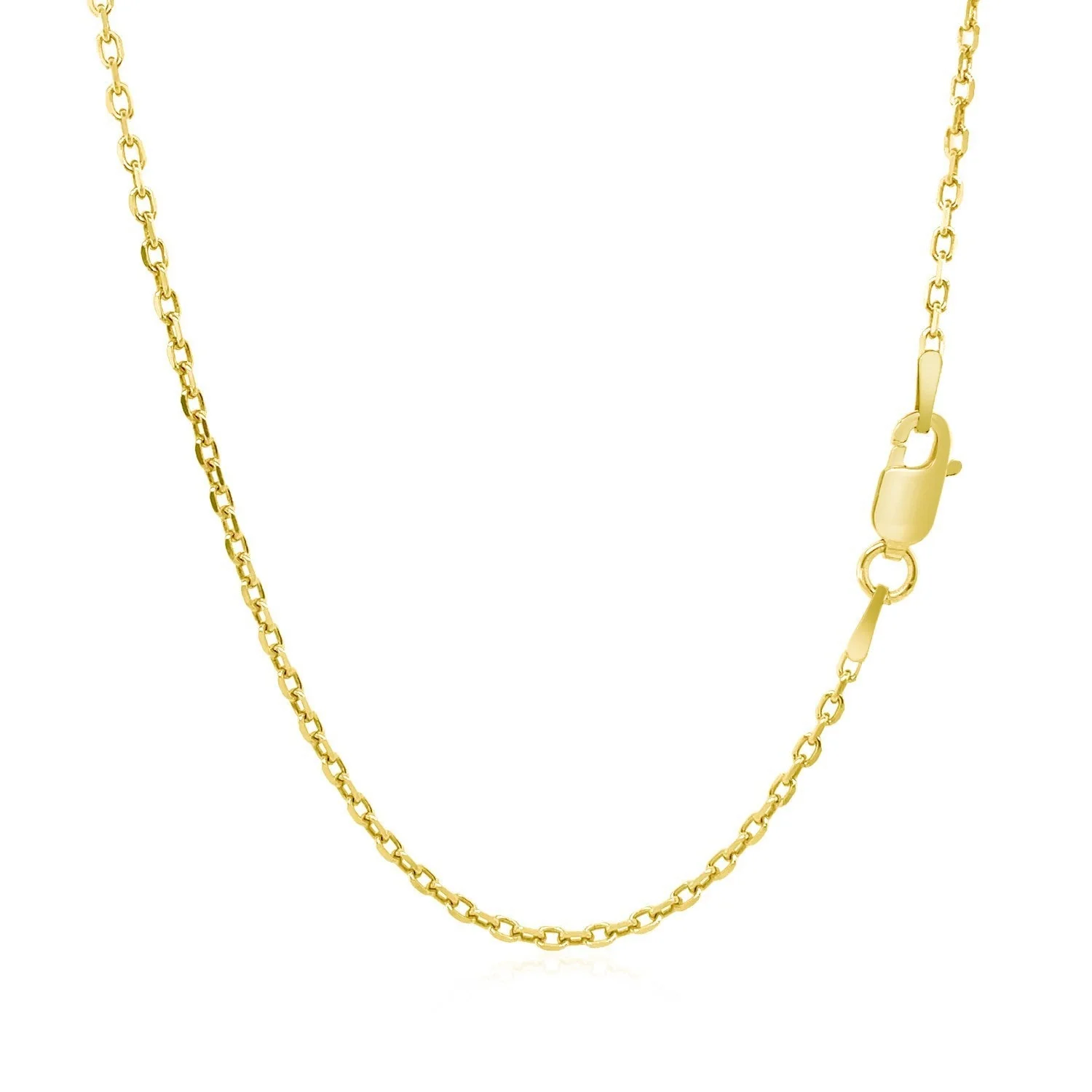 18k Yellow Gold Diamond Cut Cable Link Chain (1.40 mm) - Image 3
