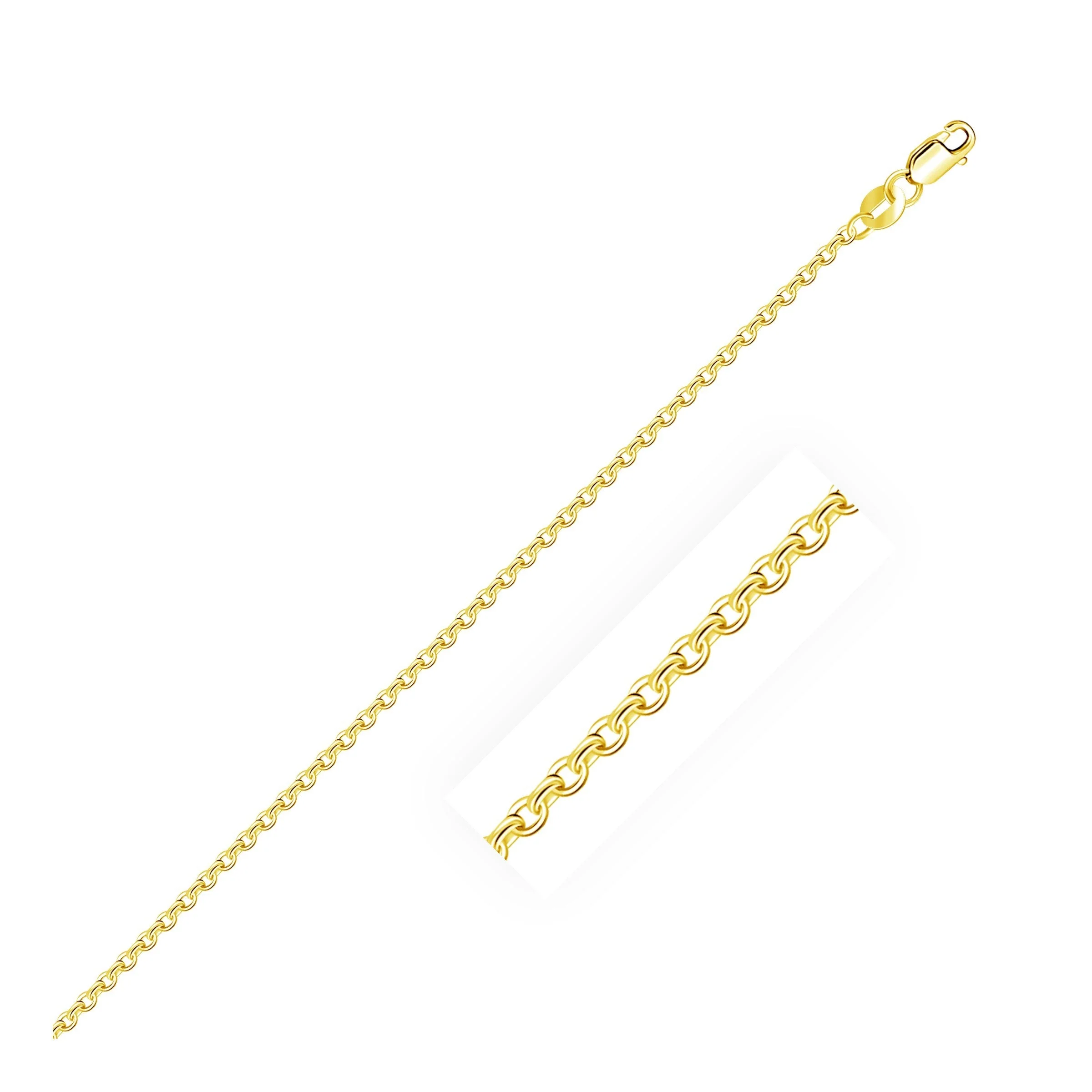 18k Yellow Gold Diamond Cut Cable Link Chain (1.40 mm) - Image 5