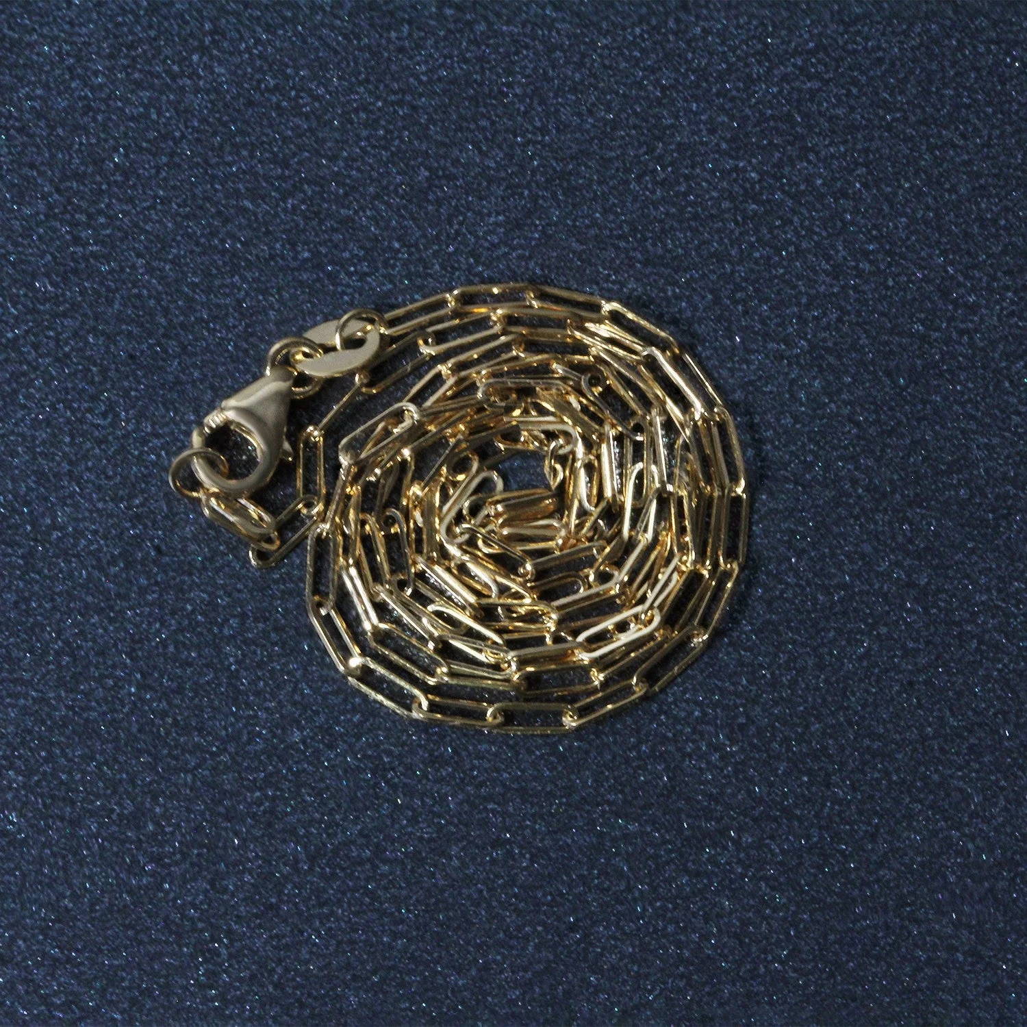 18K Yellow Gold Fine Paperclip Chain (1.50 mm) - Image 6