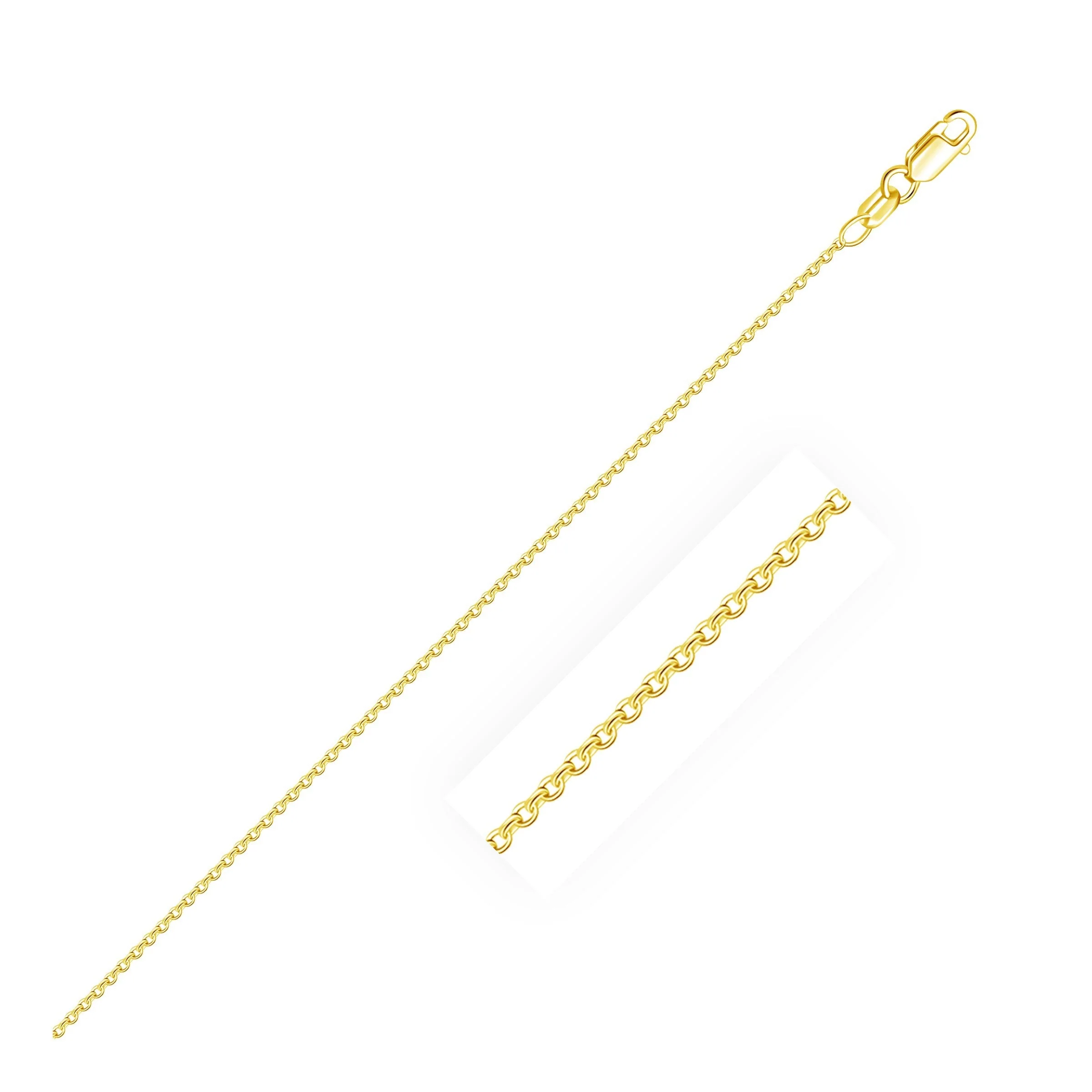 18k Yellow Gold Round Cable Link Chain (0.97 mm) - Image 7