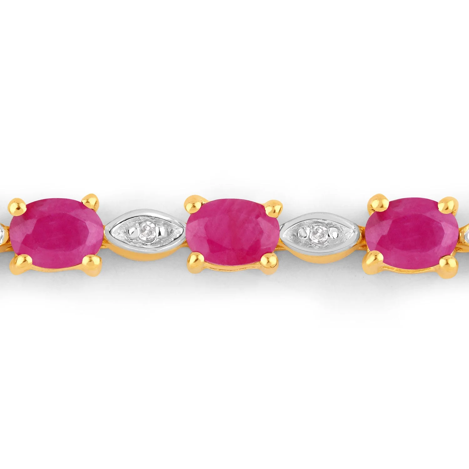 2.01 Carat Genuine Ruby and White Diamond .925 Sterling Silver Bracelet - Image 2