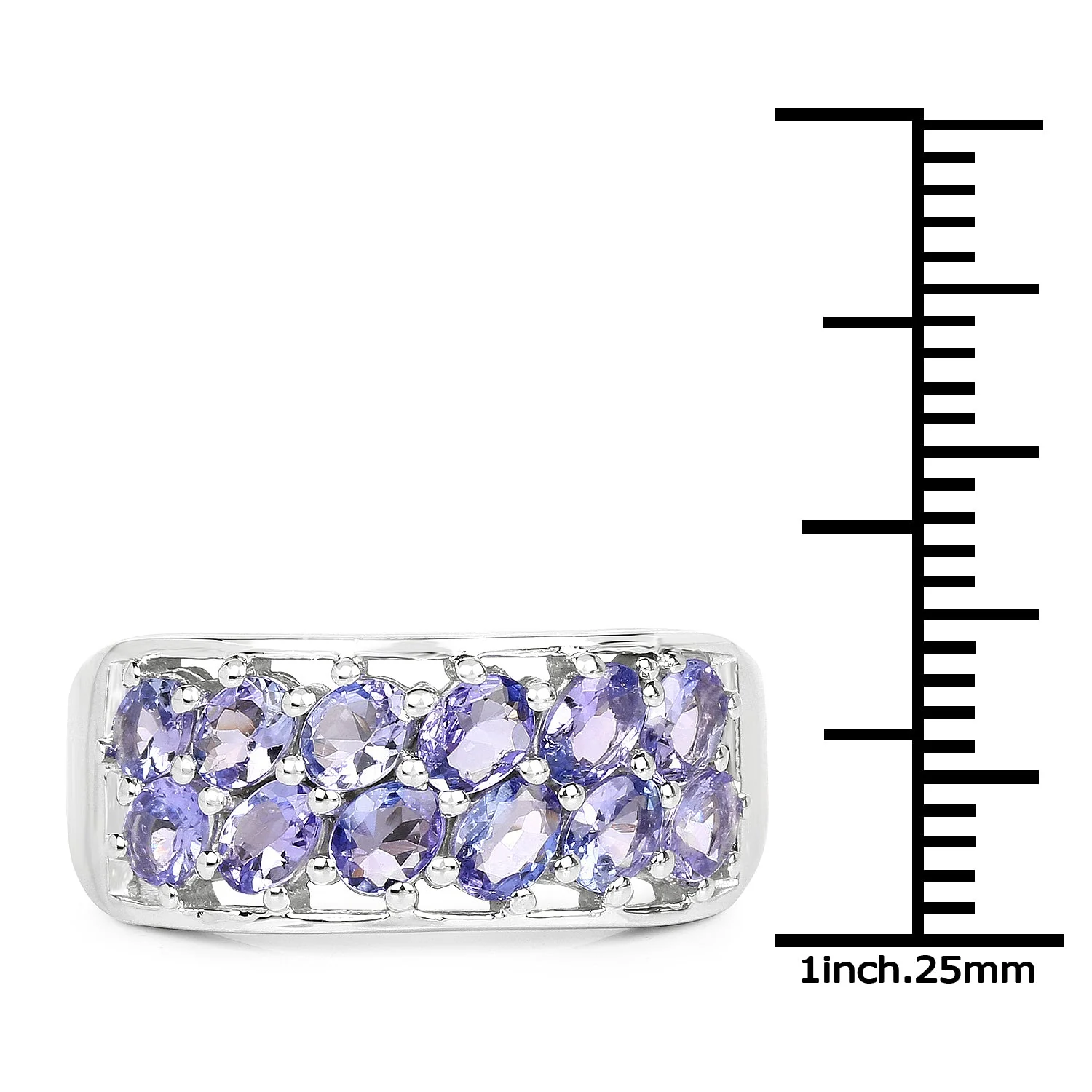 2.04 Carat Genuine Tanzanite .925 Sterling Silver Ring - Image 3