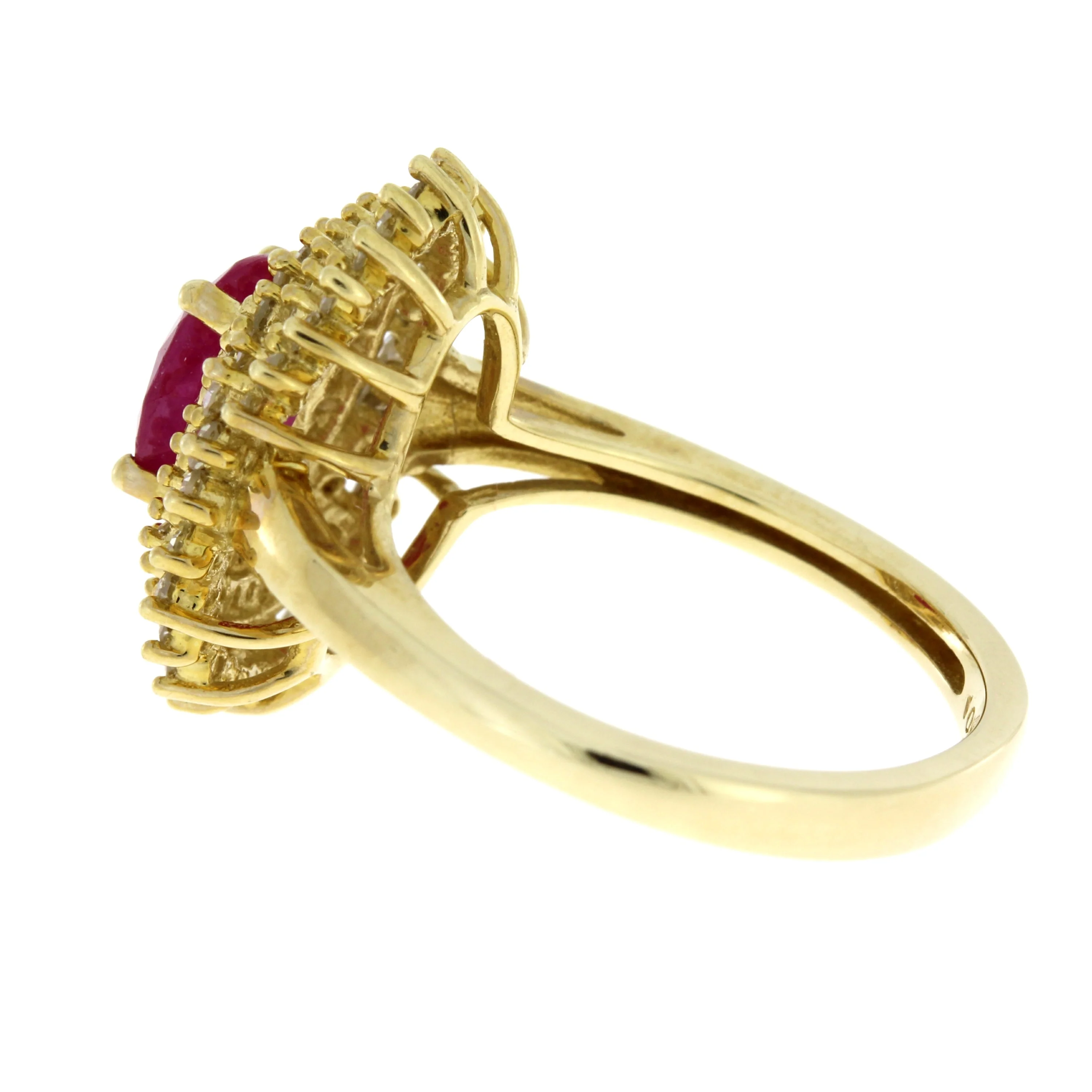 2.05ct Ruby Diamond Ring 10KT Yellow Gold - Image 4