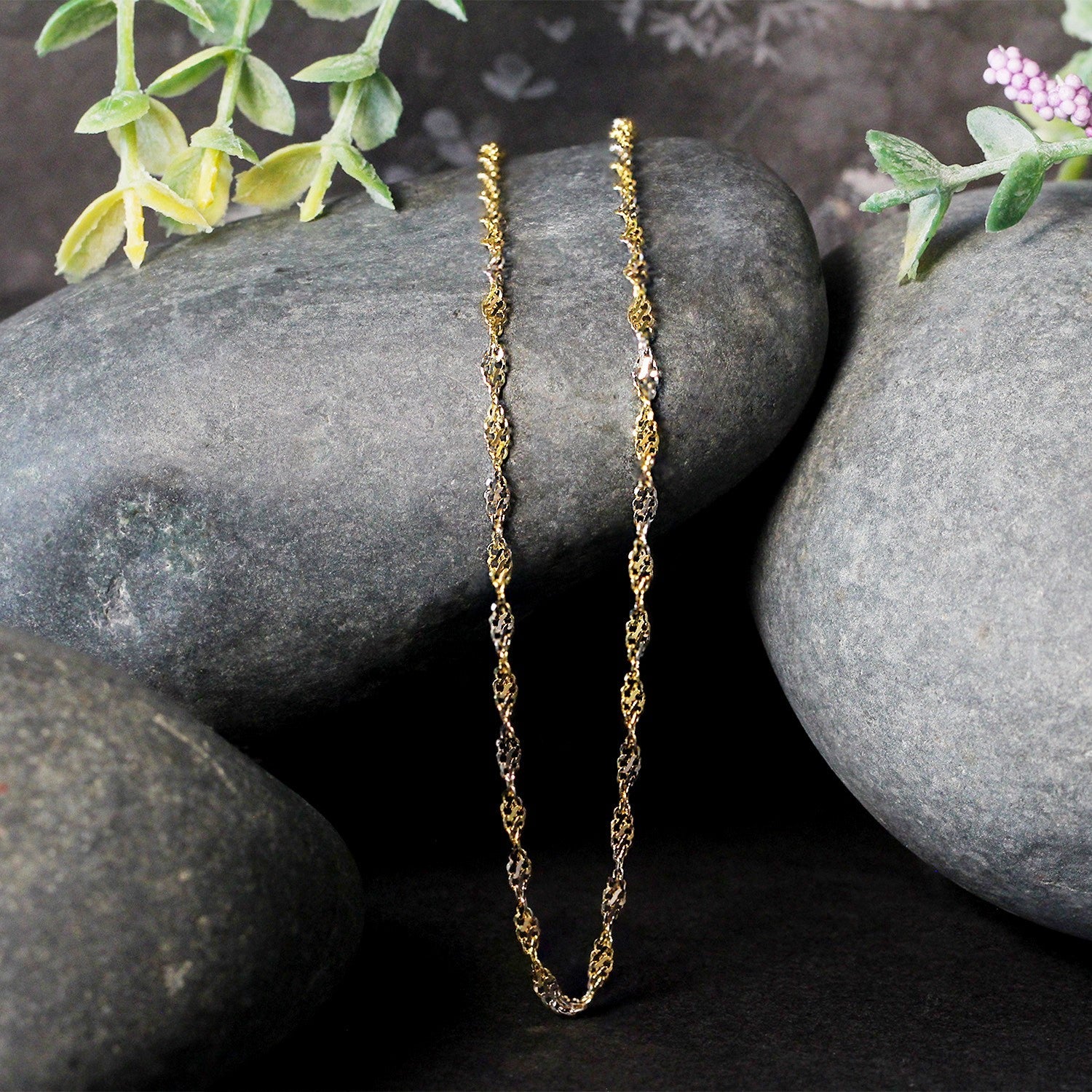 2.0mm 14k Two-Tone Gold Singapore Chain - Image 10