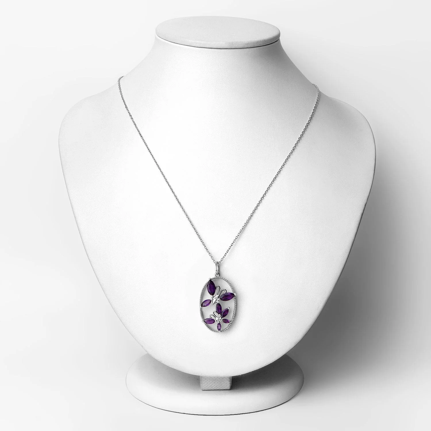 2.12 Carat Genuine Amethyst .925 Sterling Silver Pendant - Image 2