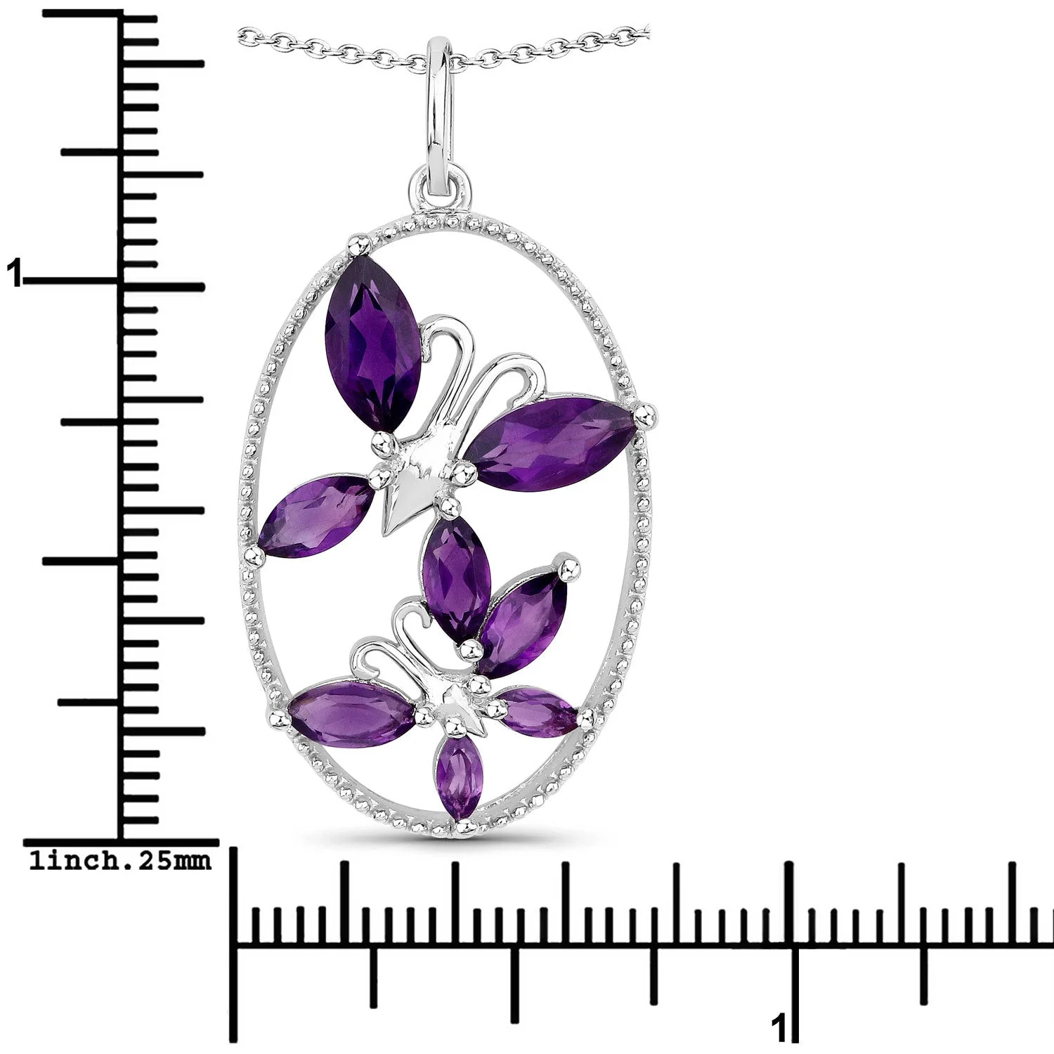 2.12 Carat Genuine Amethyst .925 Sterling Silver Pendant - Image 3