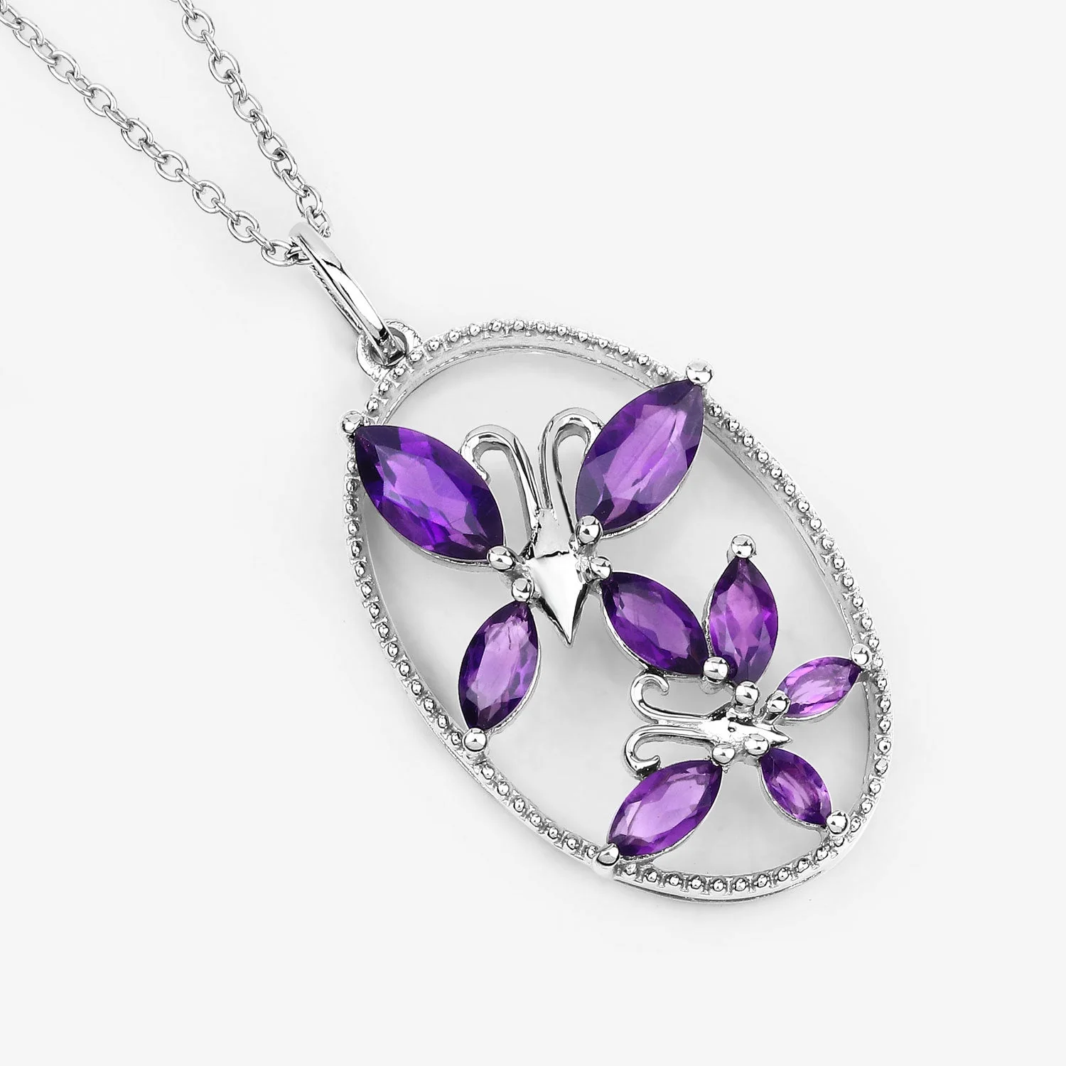 2.12 Carat Genuine Amethyst .925 Sterling Silver Pendant - Image 4