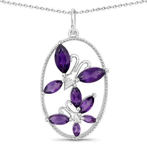 2.12 Carat Genuine Amethyst .925 Sterling Silver Pendant - Image 5