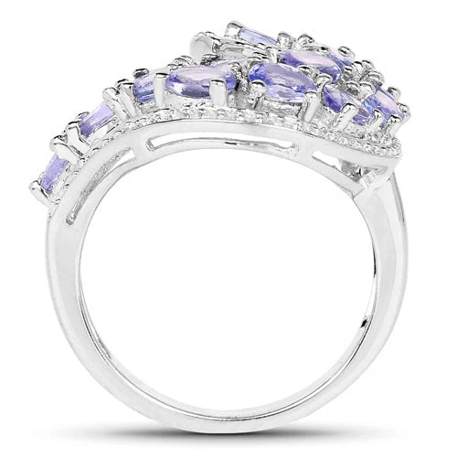 2.21 Carat Genuine Tanzanite .925 Sterling Silver Ring - Image 5