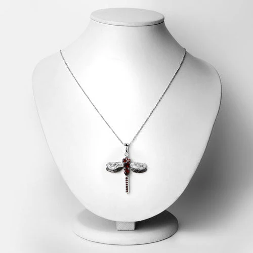 2.29 Carat Genuine Garnet and White Topaz .925 Sterling Silver Pendant - Image 6