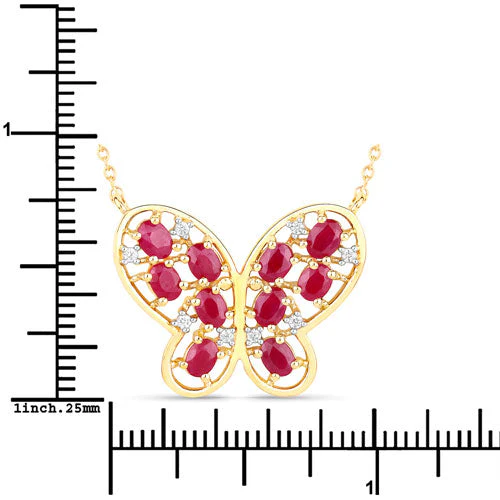2.36 Carat Genuine Ruby and White Zircon .925 Sterling Silver Necklace - Image 7