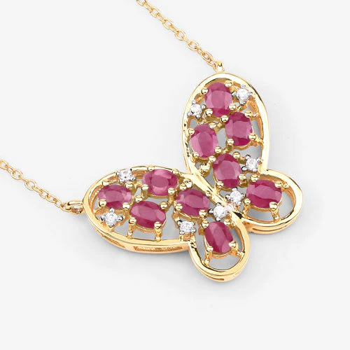 2.36 Carat Genuine Ruby and White Zircon .925 Sterling Silver Necklace - Image 8