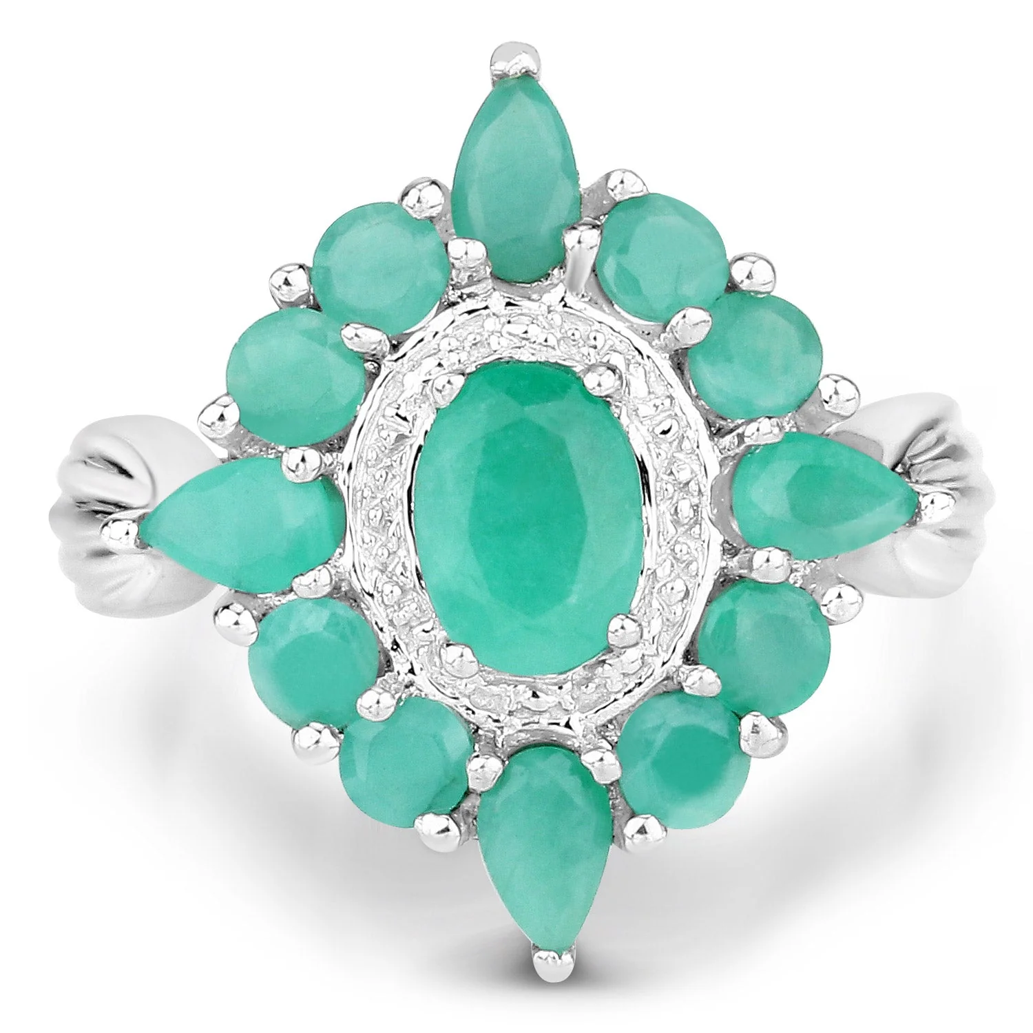 2.37 Carat Genuine Emerald .925 Sterling Silver Ring - Image 3
