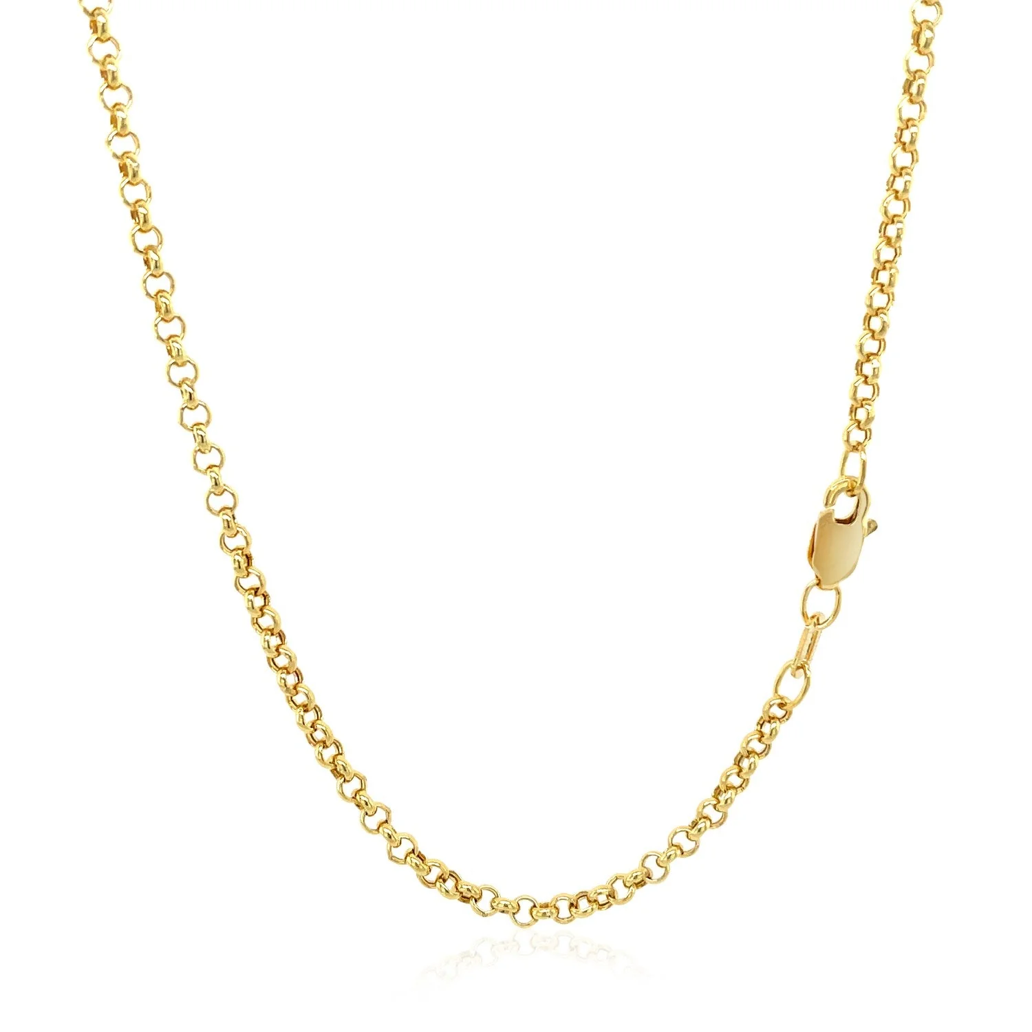 2.3mm 14k Yellow Gold Rolo Chain - Image 8