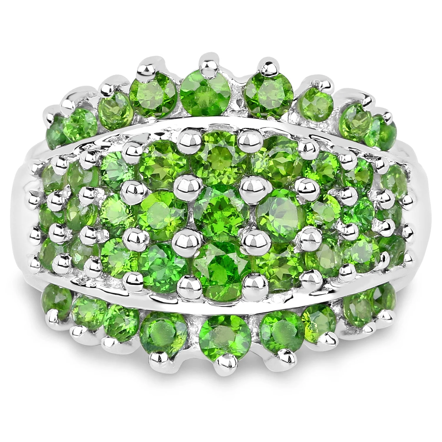 2.48 Carat Genuine Chrome Diopside .925 Sterling Silver Ring - Image 4