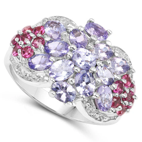 2.70 Carat Genuine Tanzanite .925 Sterling Silver Ring - Image 2