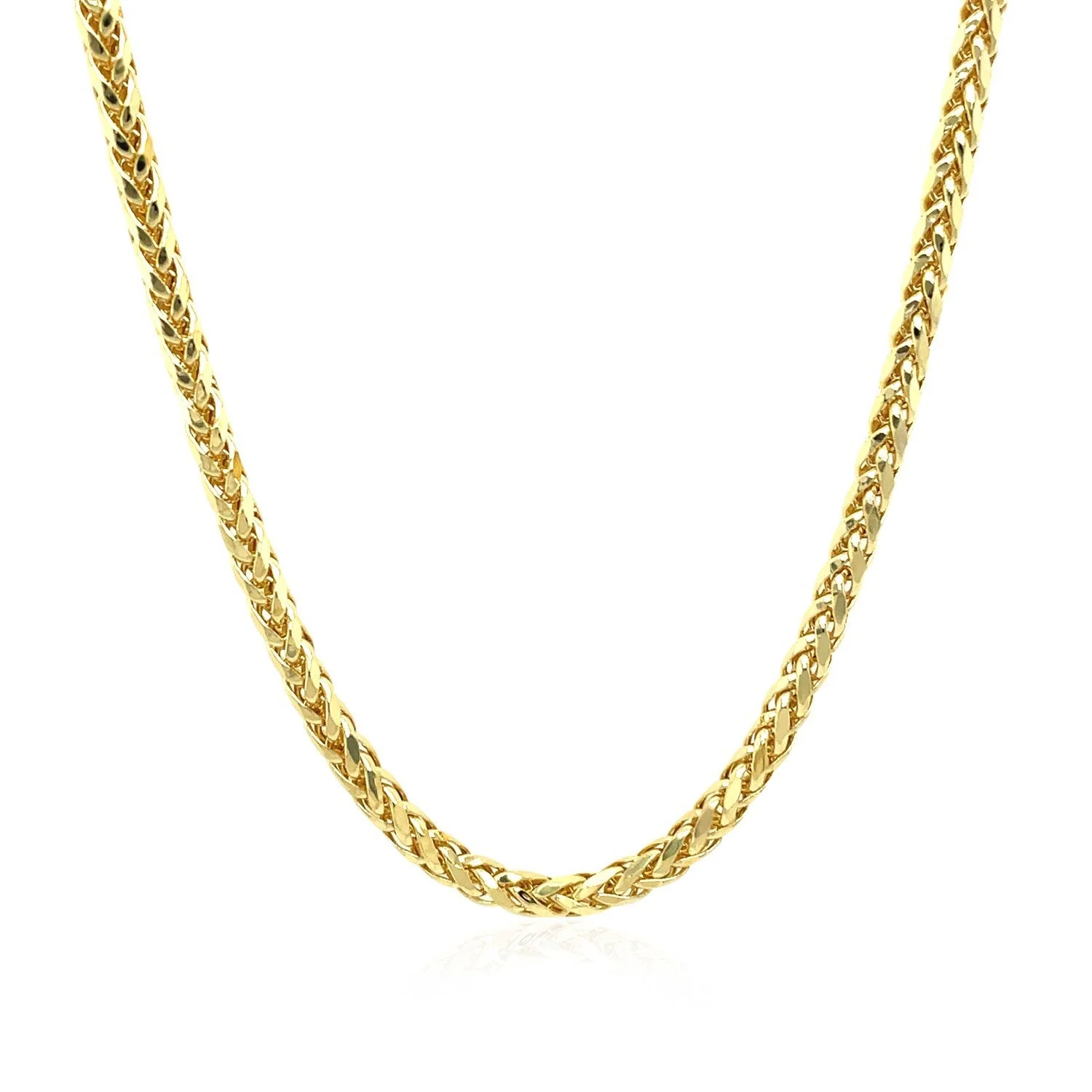 2.7mm 14k Yellow Gold Lite Diamond Cut Round Franco Chain - Image 2