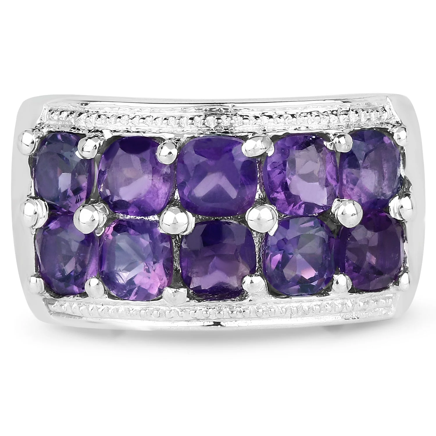 2.80 Carat Genuine Amethyst .925 Sterling Silver Ring - Image 3