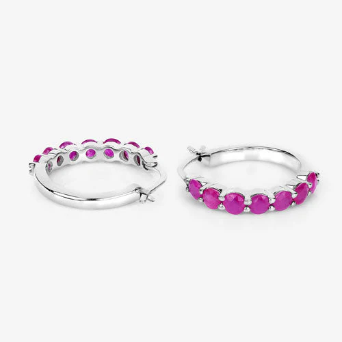 2.80 Carat Genuine Ruby .925 Sterling Silver Earrings - Image 11