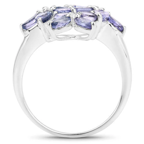 2.89 Carat Genuine Tanzanite .925 Sterling Silver Ring - Image 2