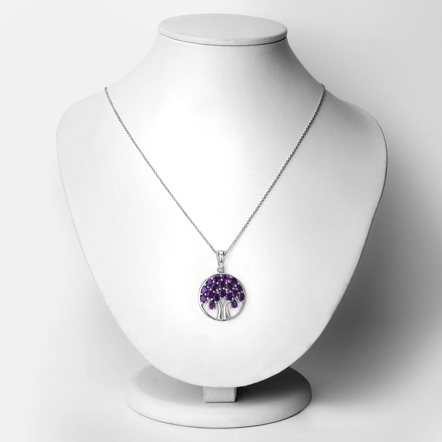 2.94 Carat Genuine Amethyst .925 Sterling Silver Pendant - Image 2