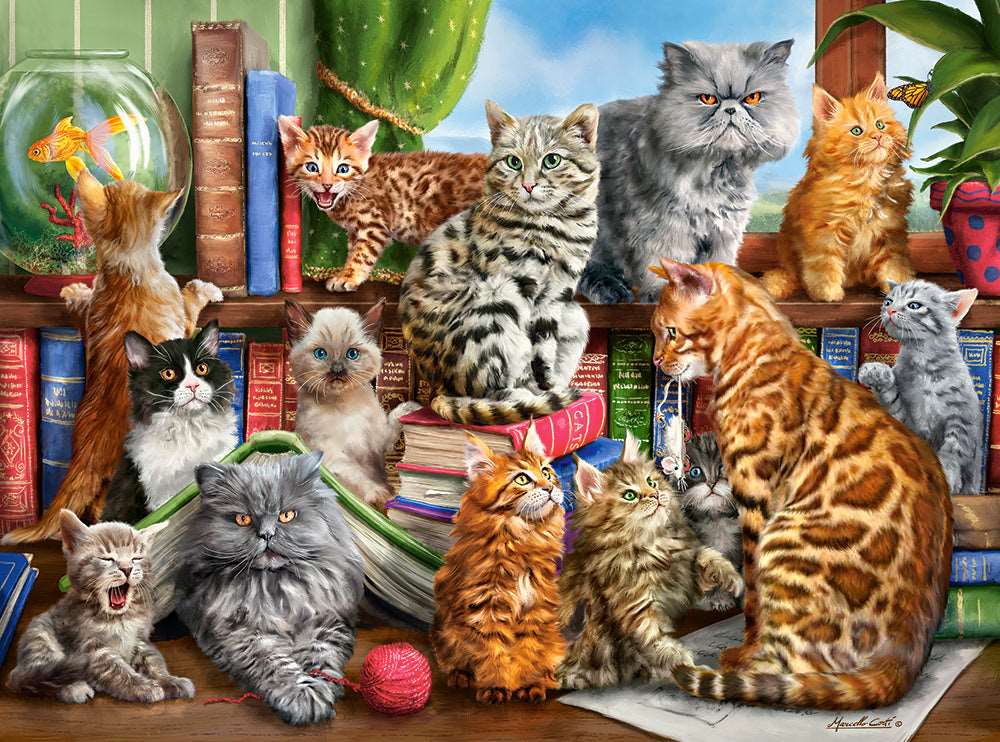 2000 Piece Jigsaw Puzzle, House of Cats, Happy Cats, Pets, Animals, Cats and Kittens, Adult Puzzles, Castorland C-200726-2 - Image 2