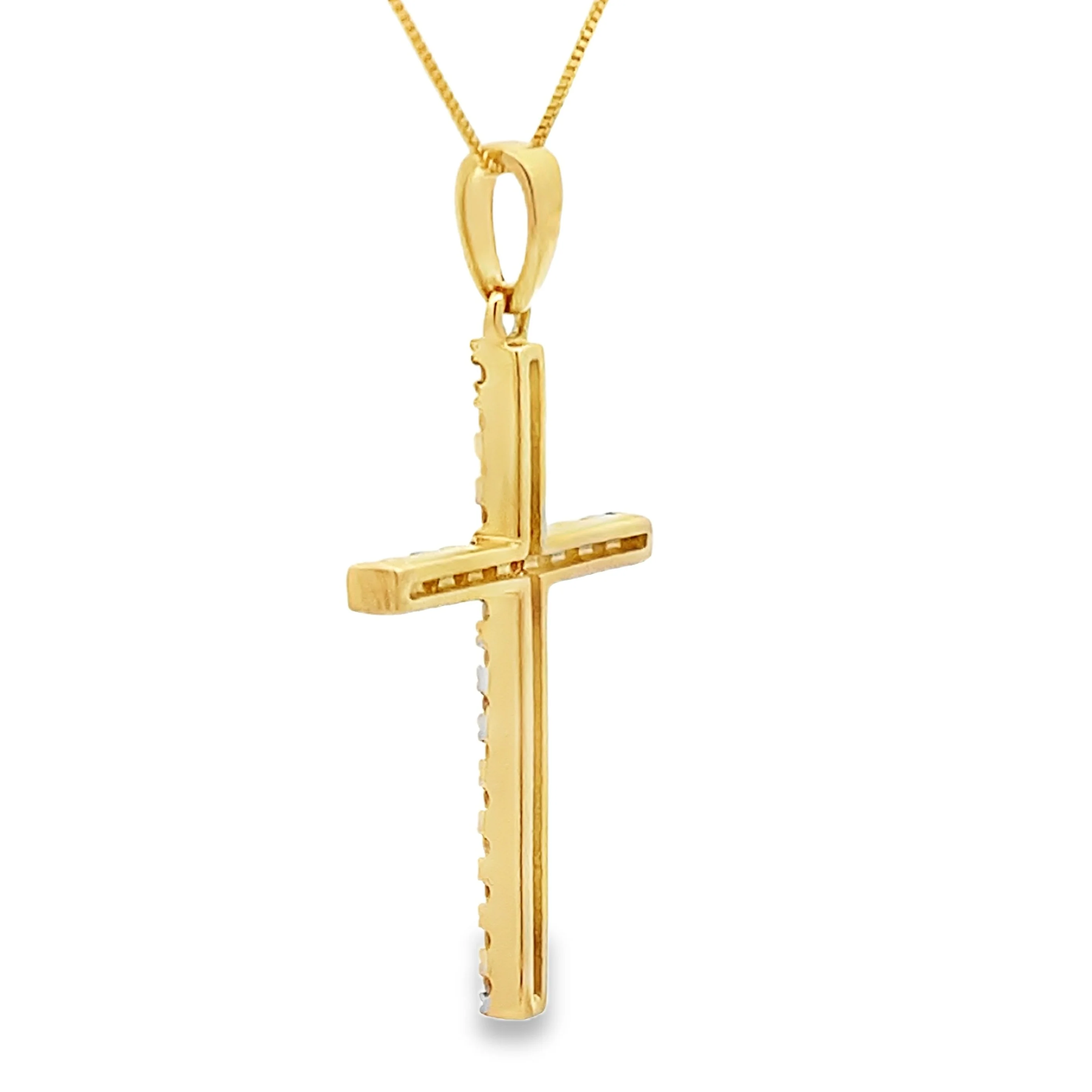 .21ct Diamond Cross Religious Pendant 14KT Yellow Gold - Image 2