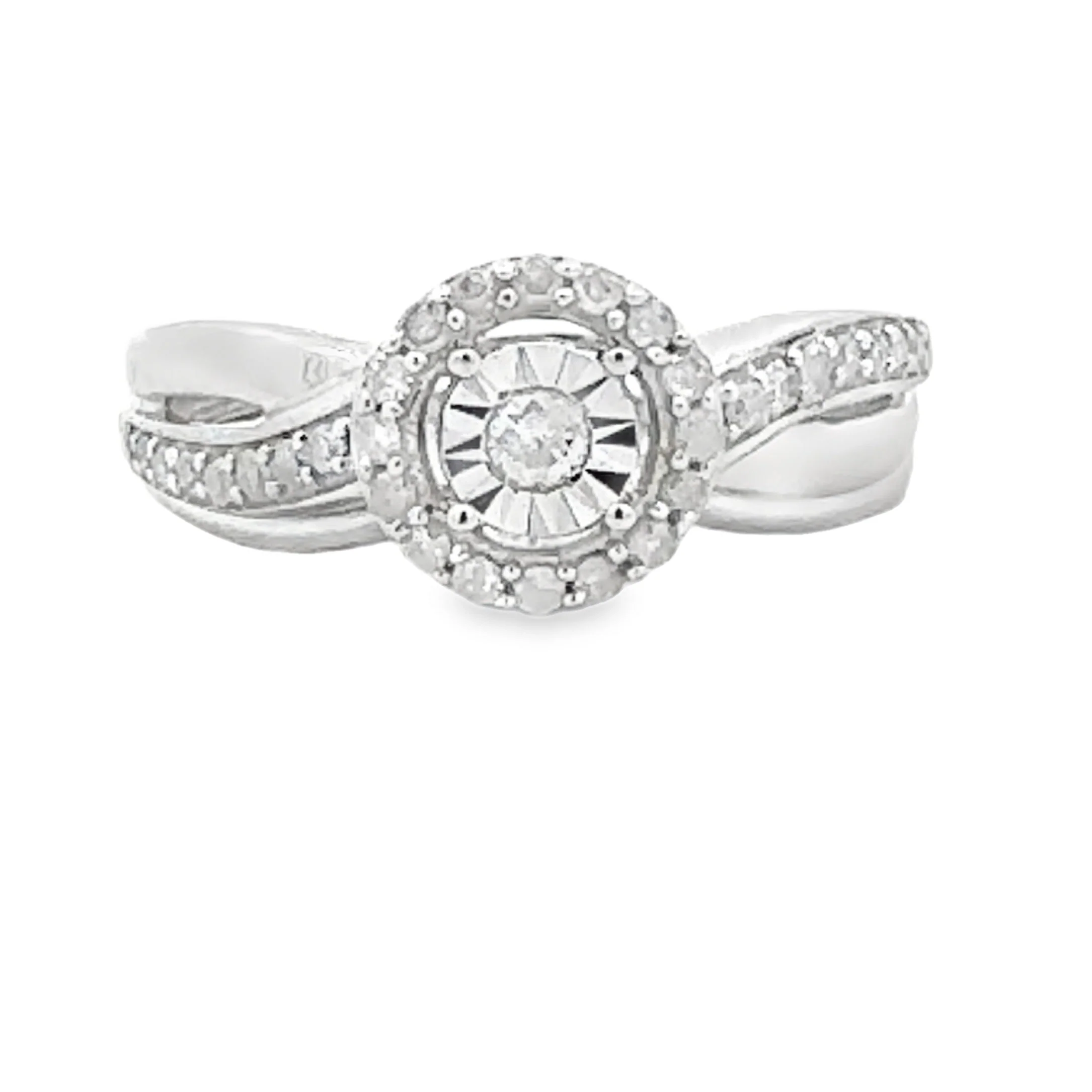 .25ct Diamond Engagement Ring Set Sterling Silver - Image 3