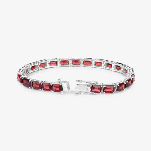 27.60 Carat Genuine Garnet .925 Sterling Silver Bracelet - Image 7