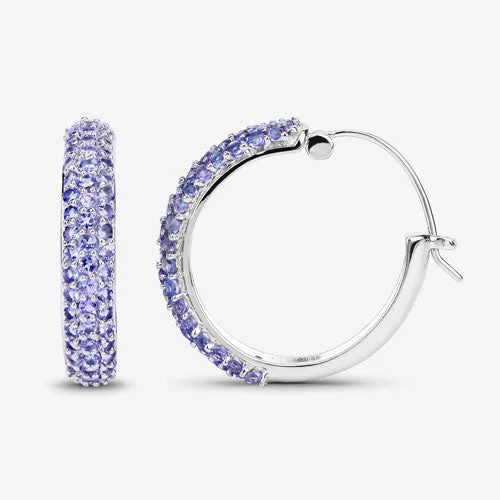 3.06 Carat Genuine Tanzanite .925 Sterling Silver Earrings - Image 10