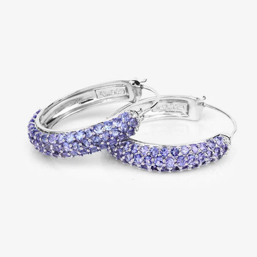 3.06 Carat Genuine Tanzanite .925 Sterling Silver Earrings - Image 11