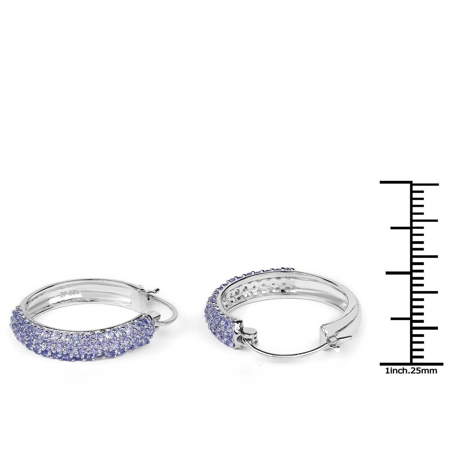 3.06 Carat Genuine Tanzanite .925 Sterling Silver Earrings - Image 3