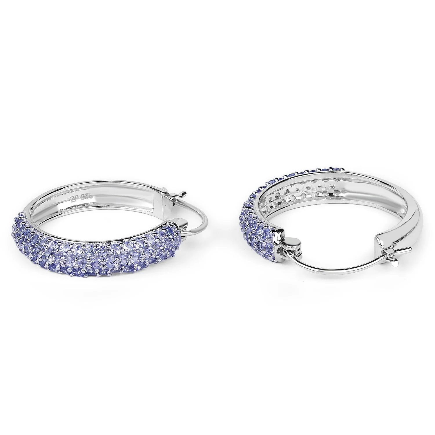 3.06 Carat Genuine Tanzanite .925 Sterling Silver Earrings - Image 4