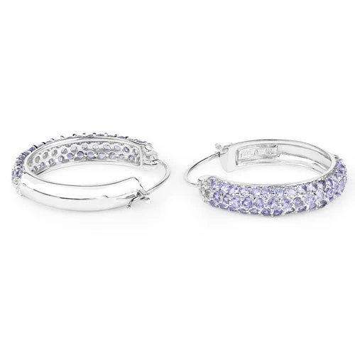 3.06 Carat Genuine Tanzanite .925 Sterling Silver Earrings - Image 8